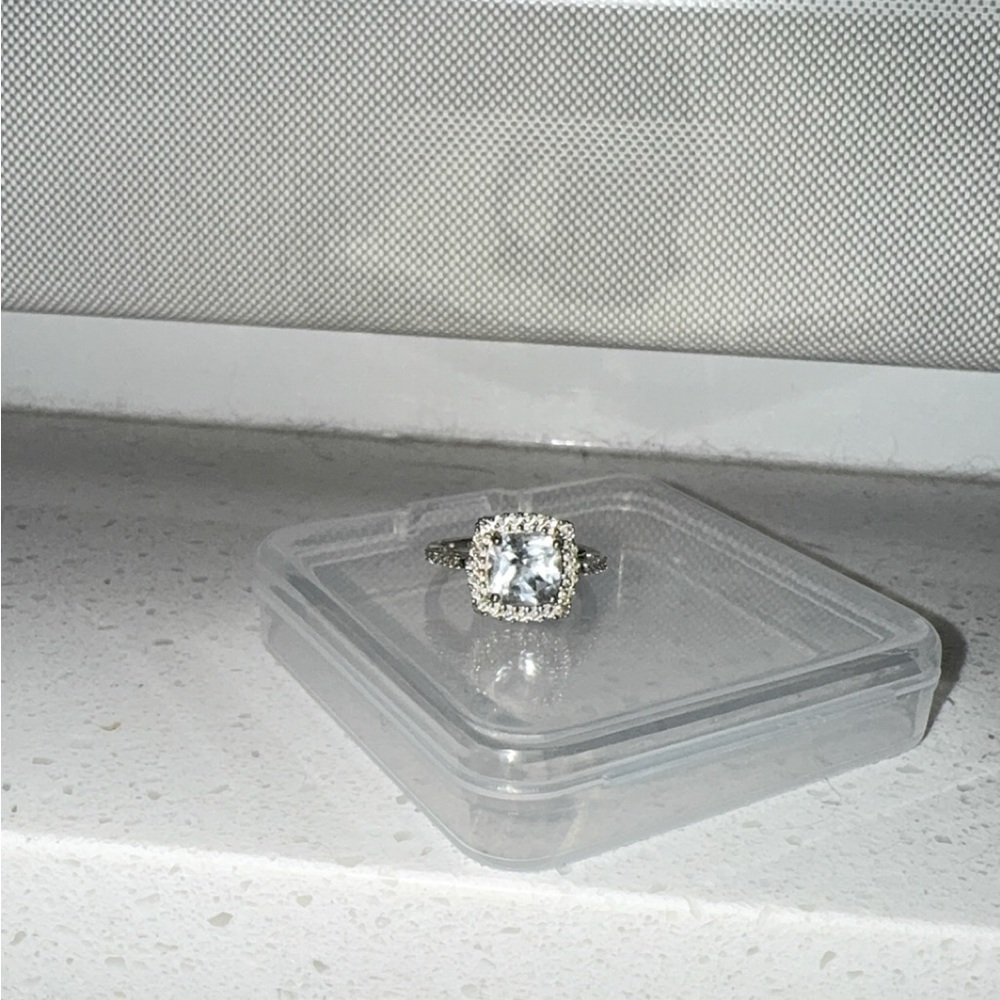 Sterling Silver Ring with White Sapphire